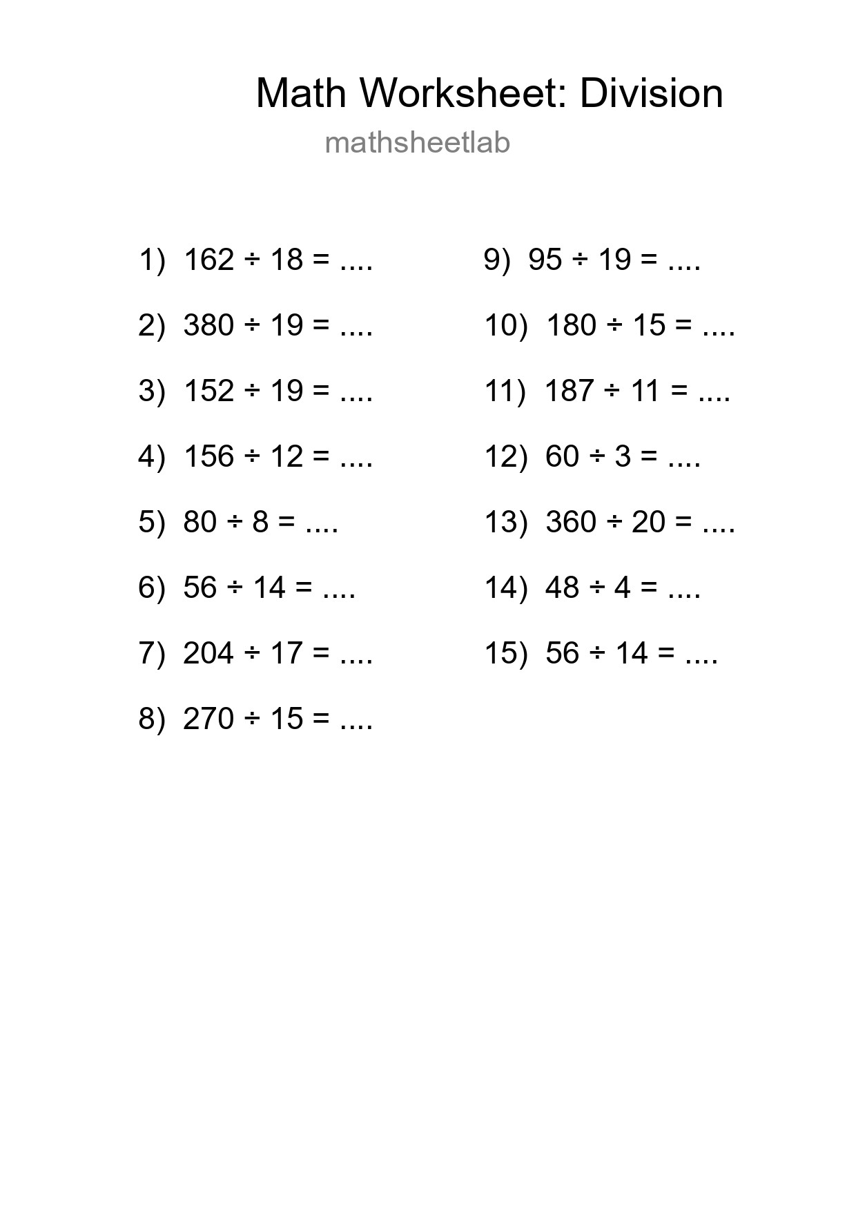 Free 15 Division Math Worksheet For Grade 2 - Part 235