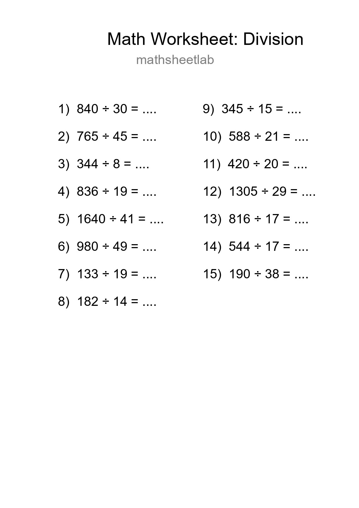 Free 15 Division Math Worksheet For Grade 2 With Answers - Part 202