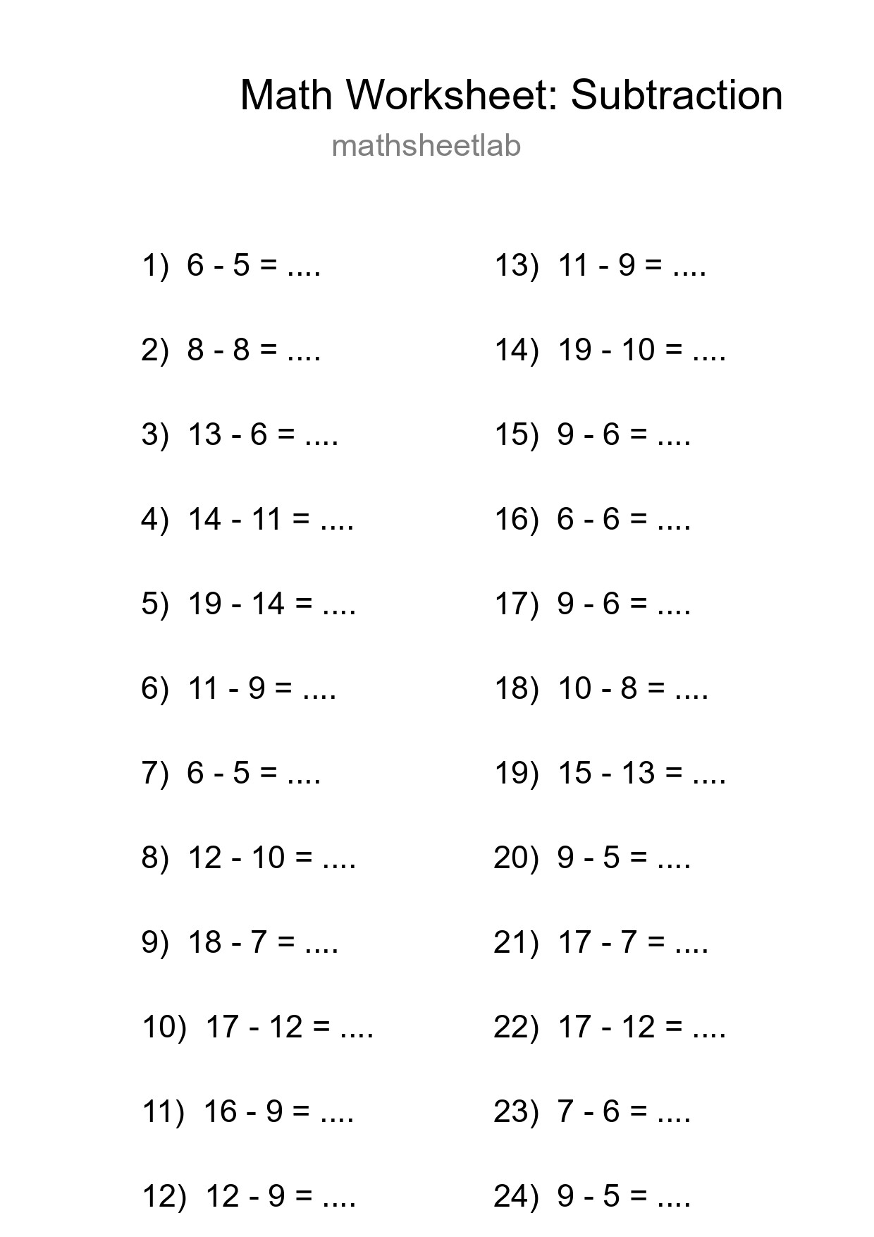 Free 24 Subtraction Math Worksheet For Grade 2 With Answers - Part 118