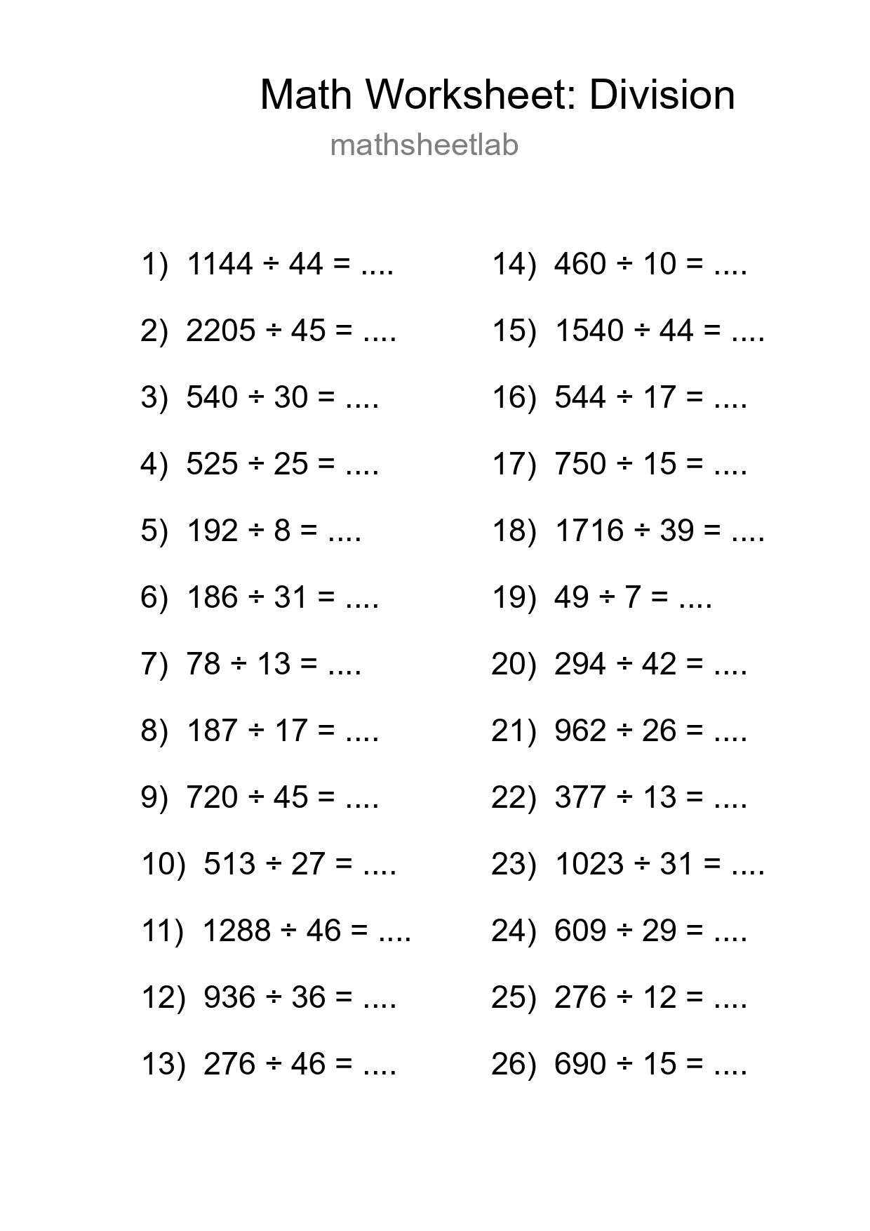 Free 26 Division Math Worksheet For Grade 2 With Answers - Part 37
