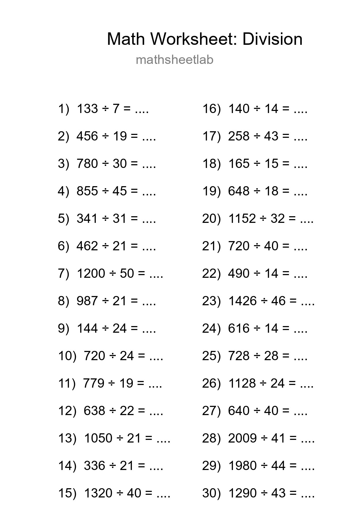 Free 30 Division Math Worksheet For Grade 2 - Part 213