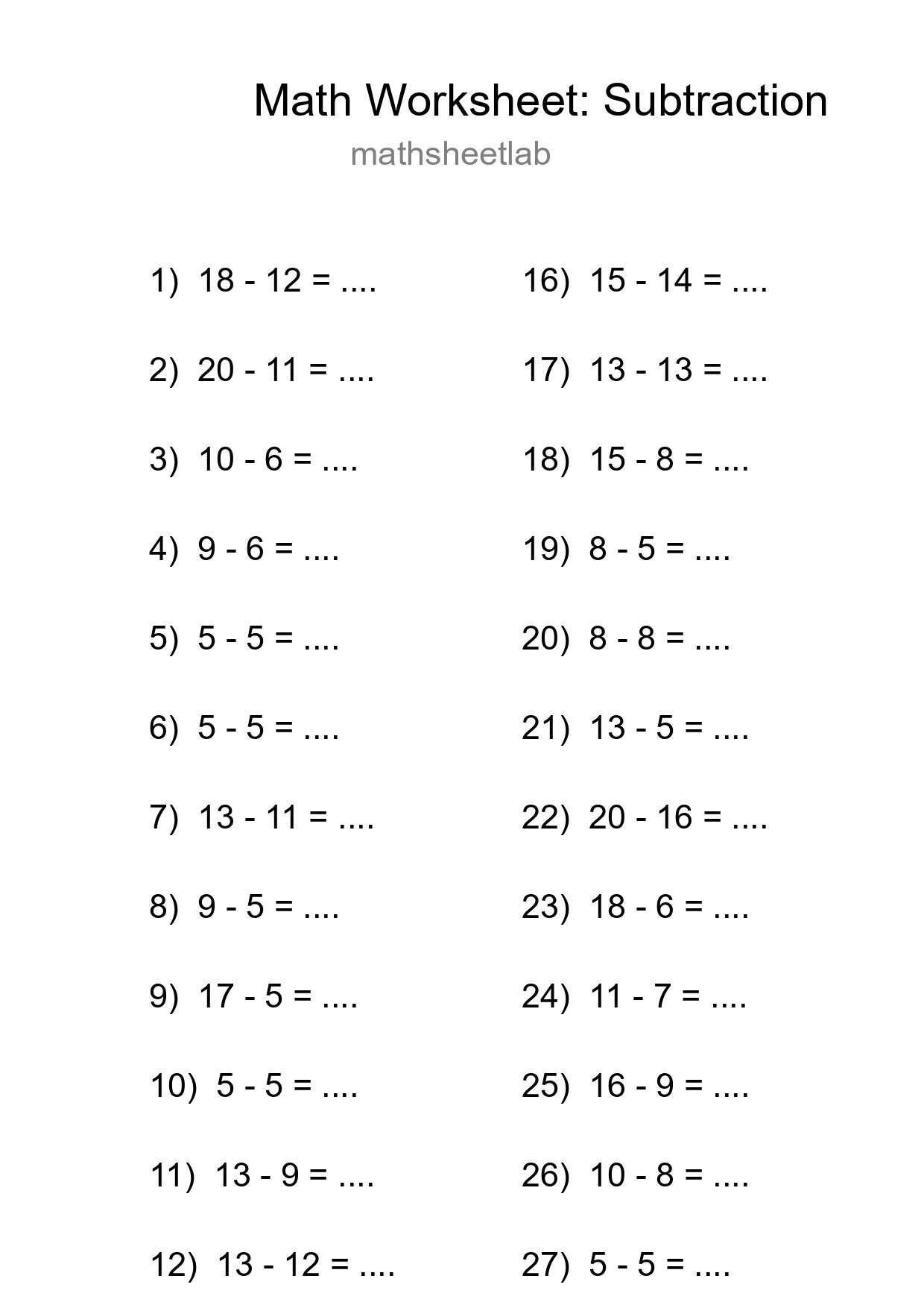 Free 30 Subtraction Math Worksheet For Grade 2 With Answers - Part 96