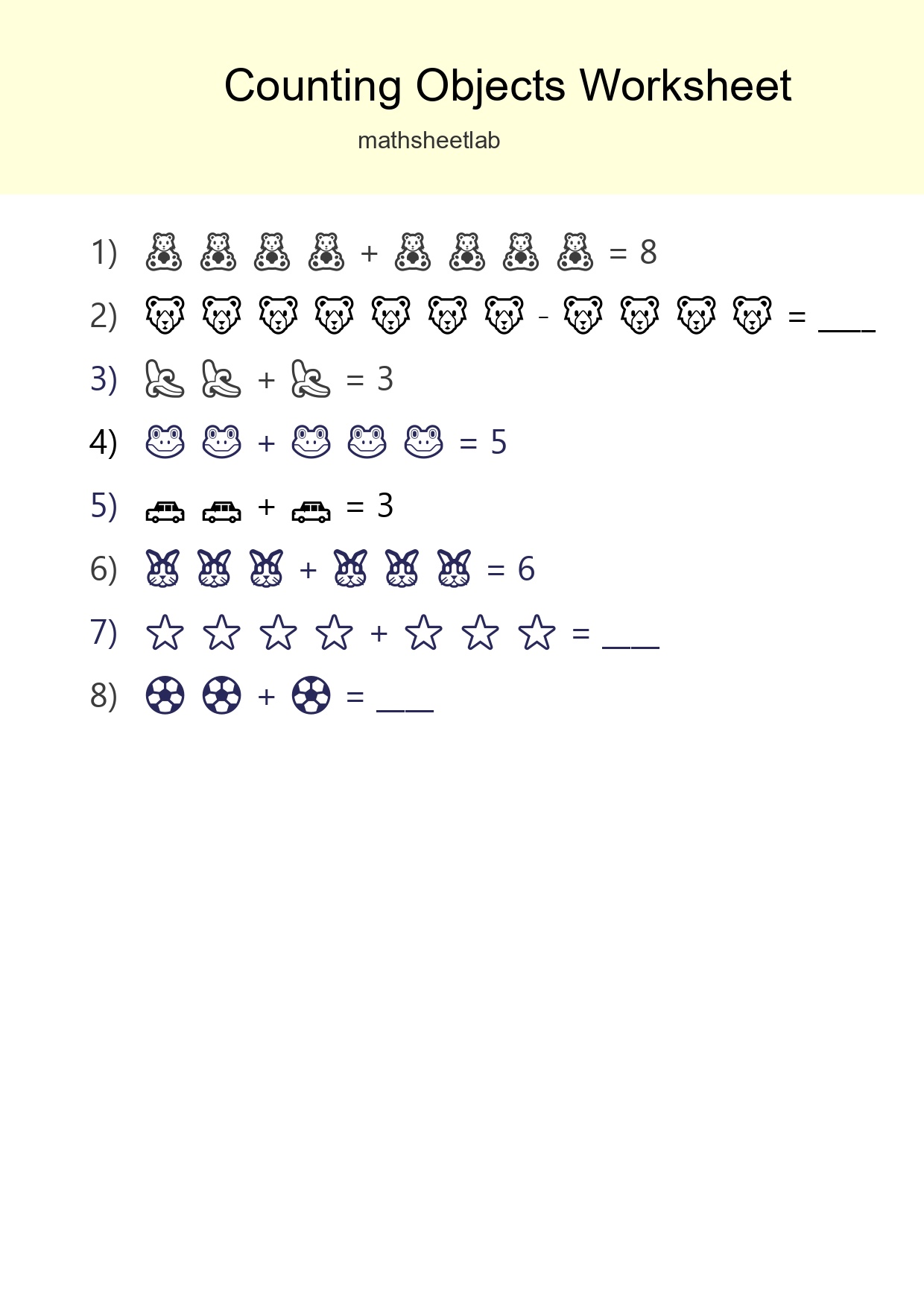 Free Counting Objects Worksheet For Kindergarten - Part 14