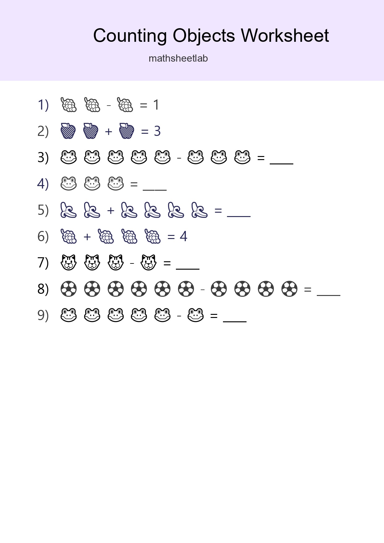 Free Counting Objects Worksheet For Kindergarten - Part 146