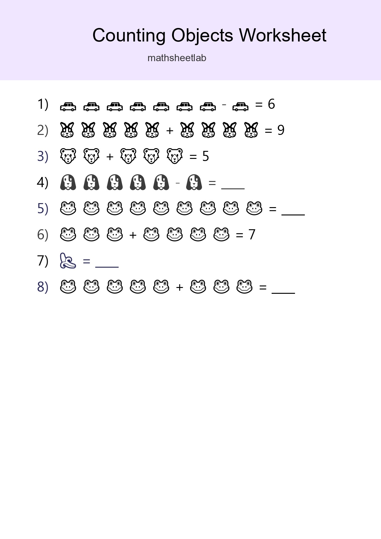 Free Counting Objects Worksheet For Kindergarten - Part 212