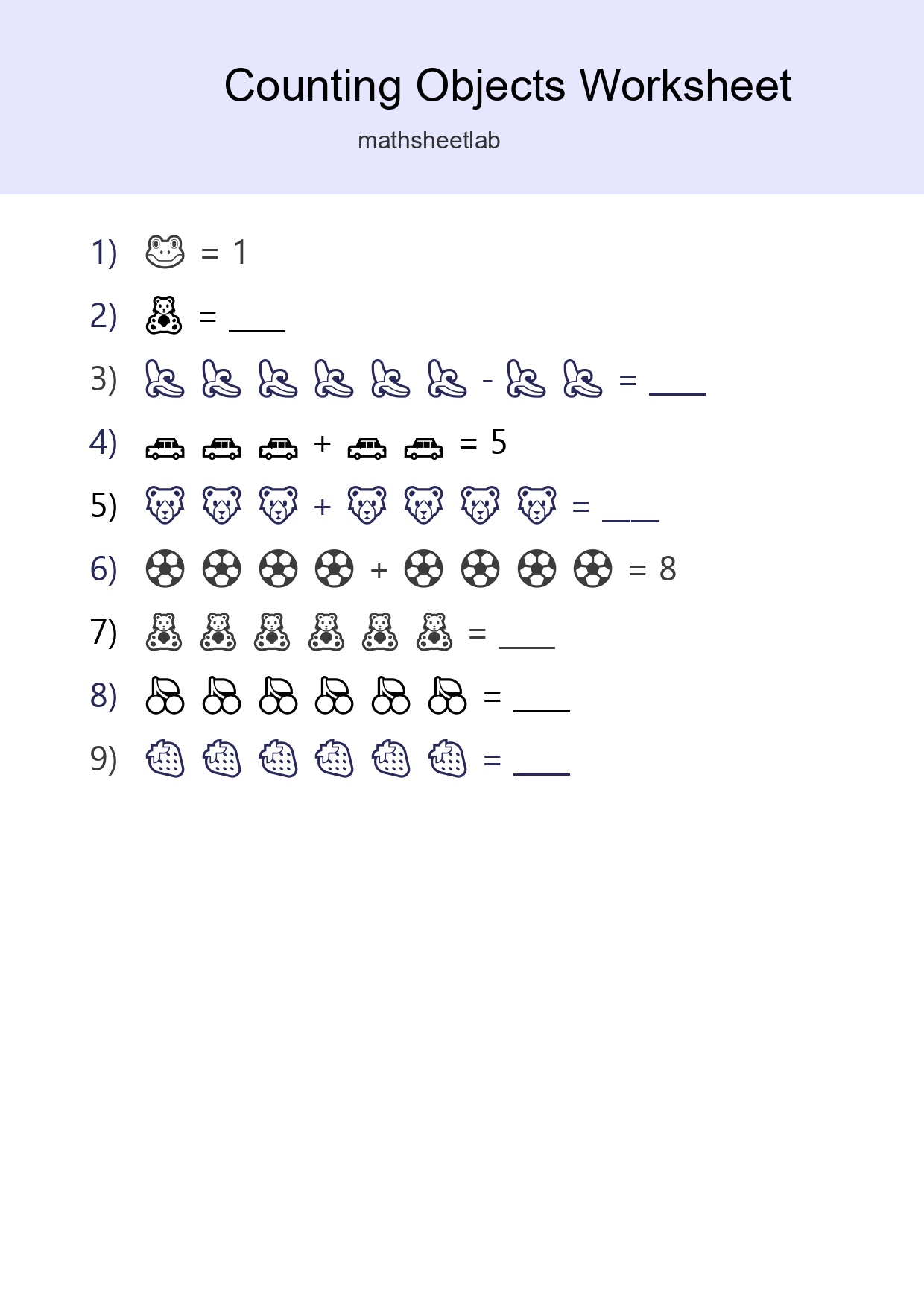 Free Counting Objects Worksheet For Kindergarten - Part 47