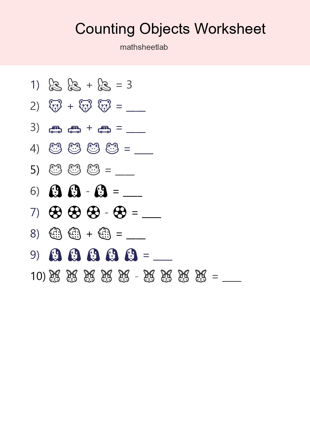 Free Counting Objects Worksheet For Pre-K - Part 58