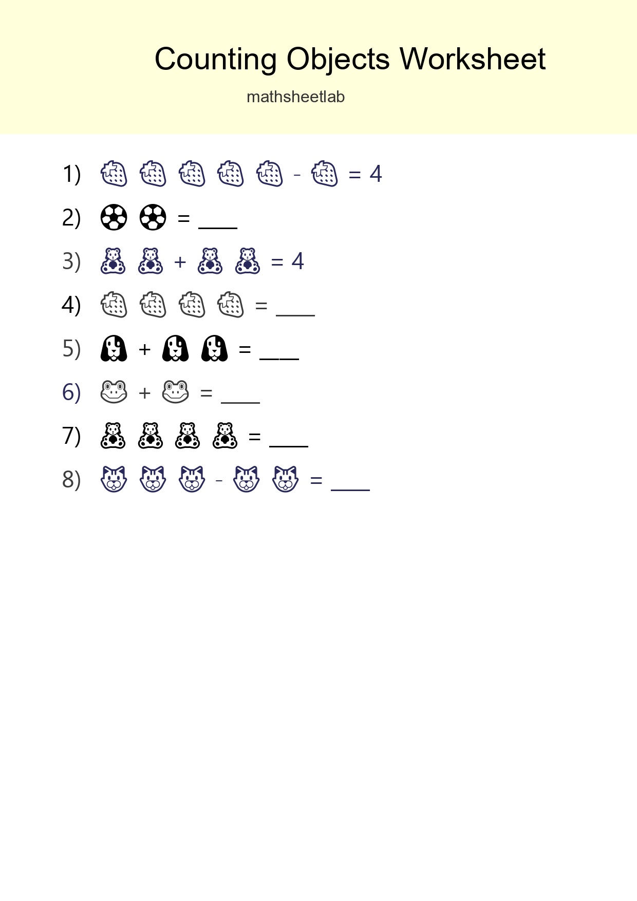 Free Counting Objects Worksheet For Pre-K Printable - Part 234