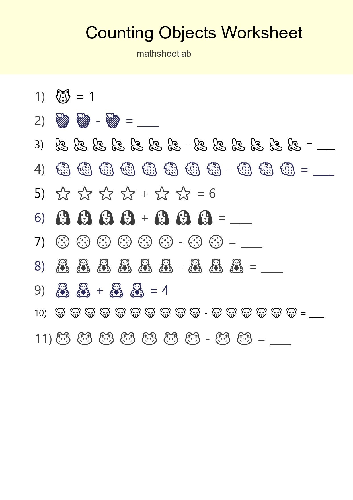 Kindergarten Count The Objects Worksheet - Part 190