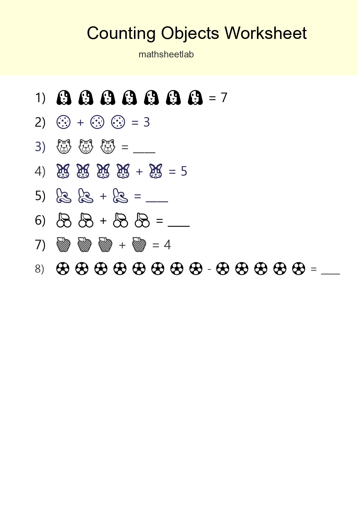 Kindergarten Count The Objects Worksheet - Part 300
