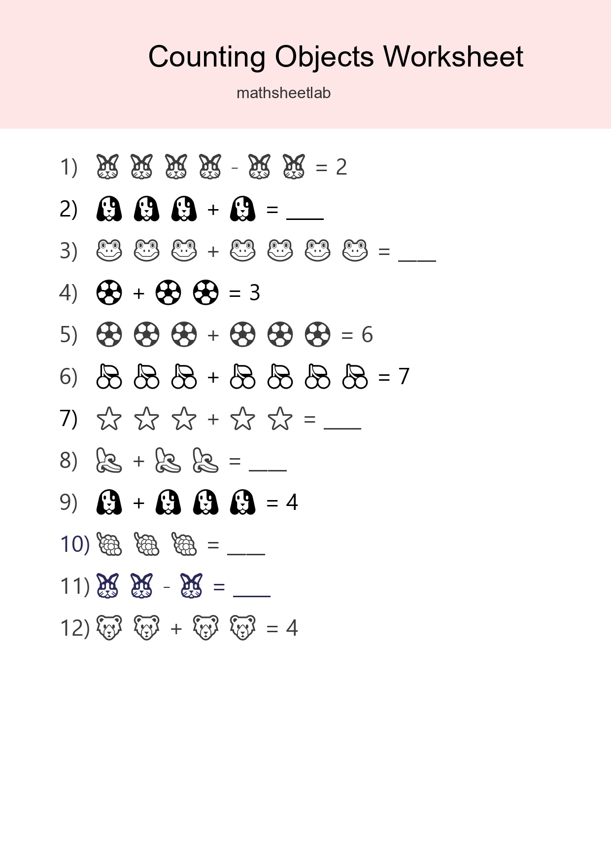 Learn Counting With Pictures Worksheet (Kindergarten) - Part 157