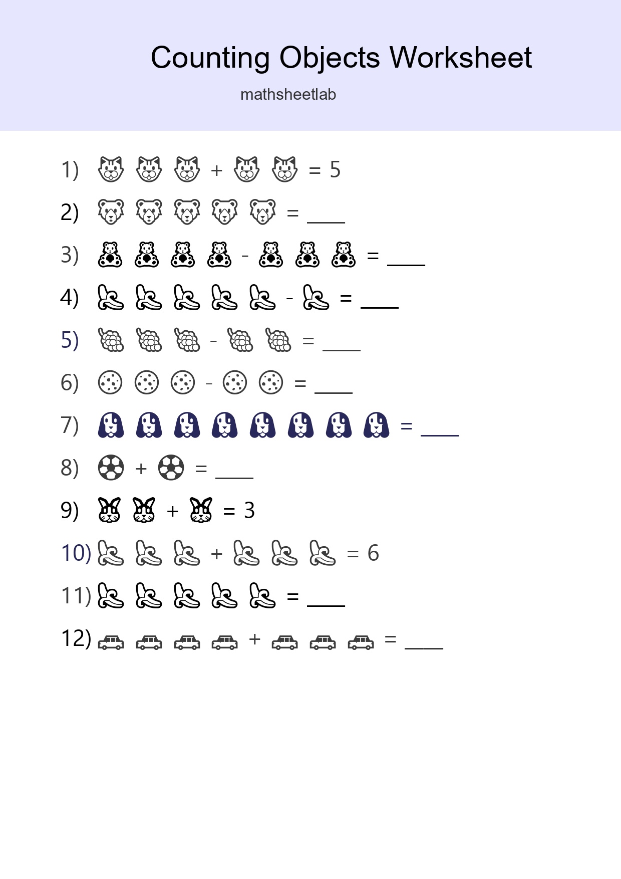 Learn Counting With Pictures Worksheet (Kindergarten) - Part 179