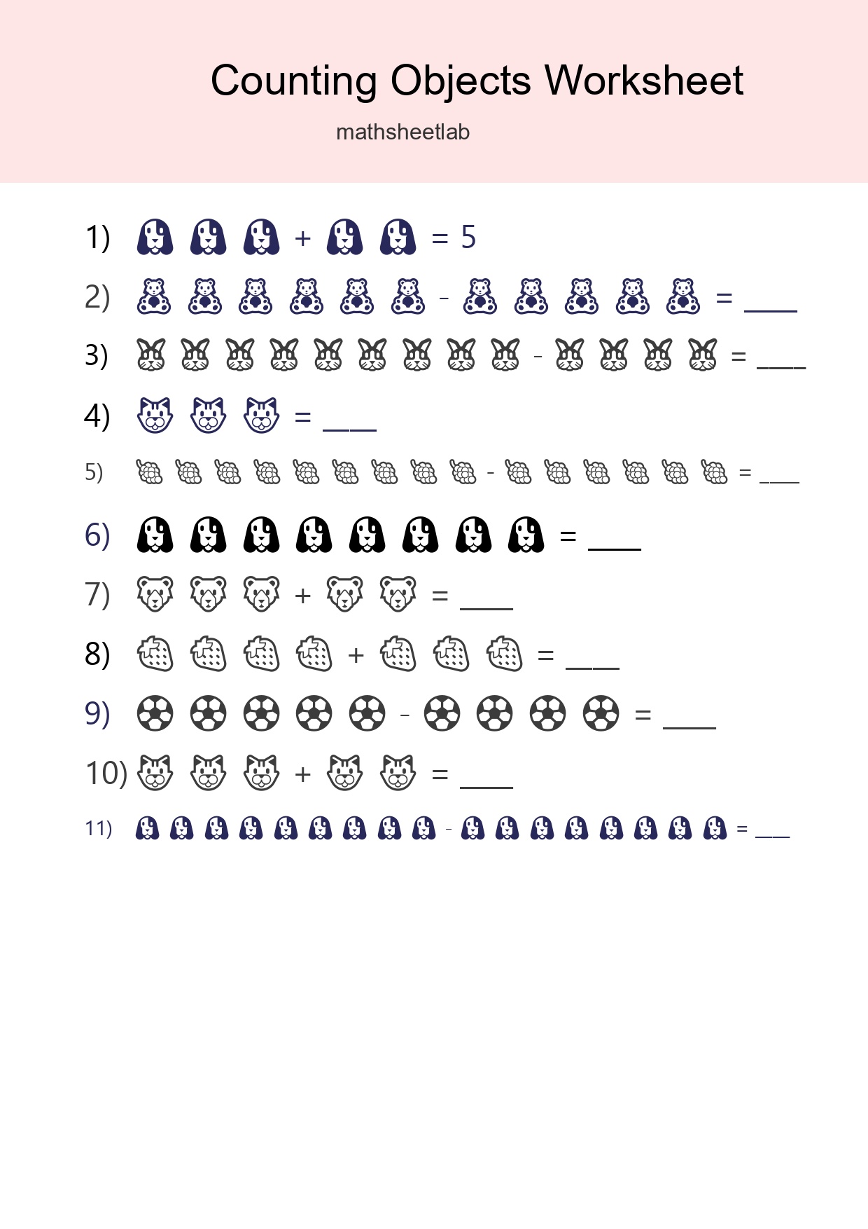 Learn Counting With Pictures Worksheet (Kindergarten) - Part 223