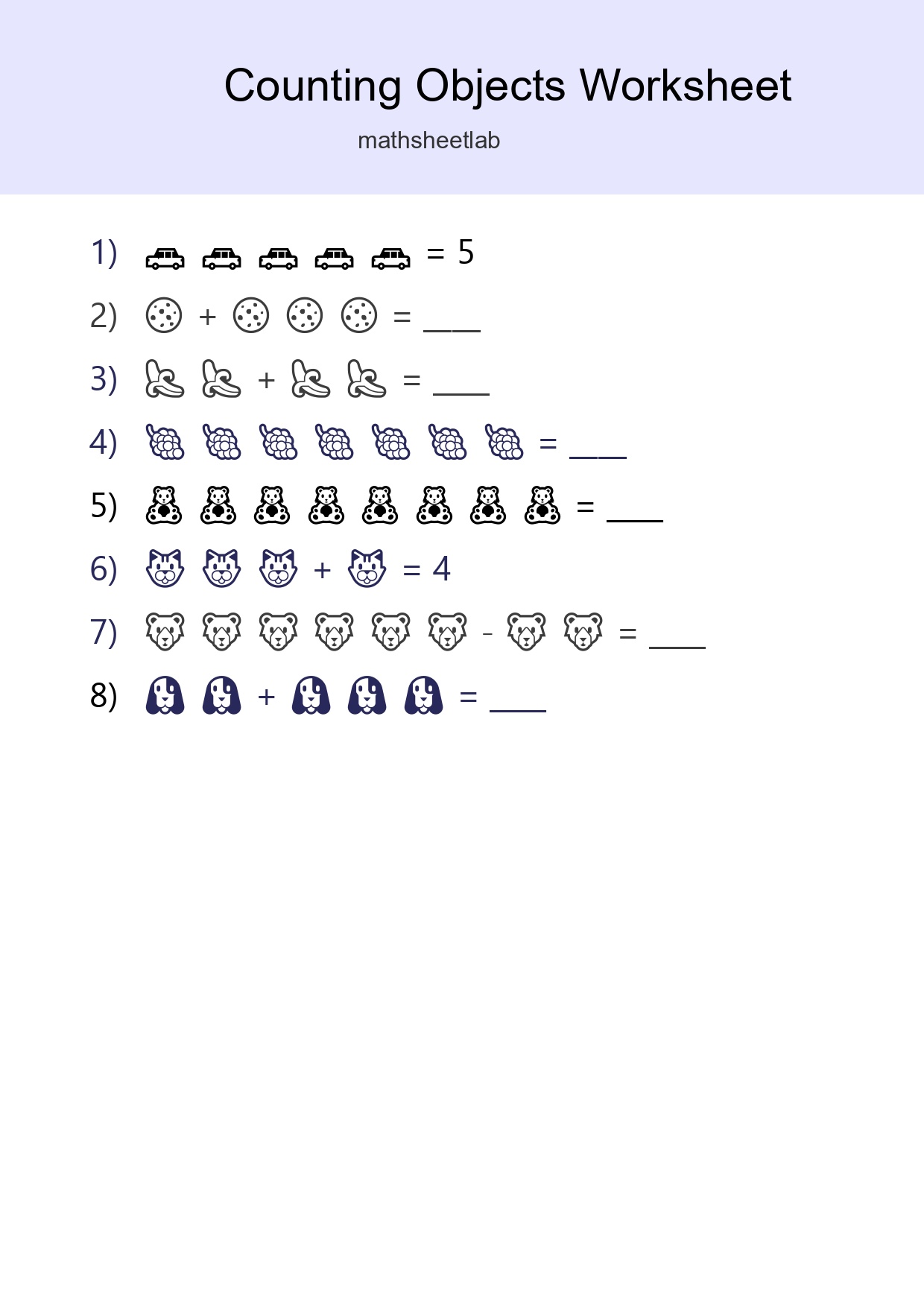 Learn Counting With Pictures Worksheet (Kindergarten) - Part 245